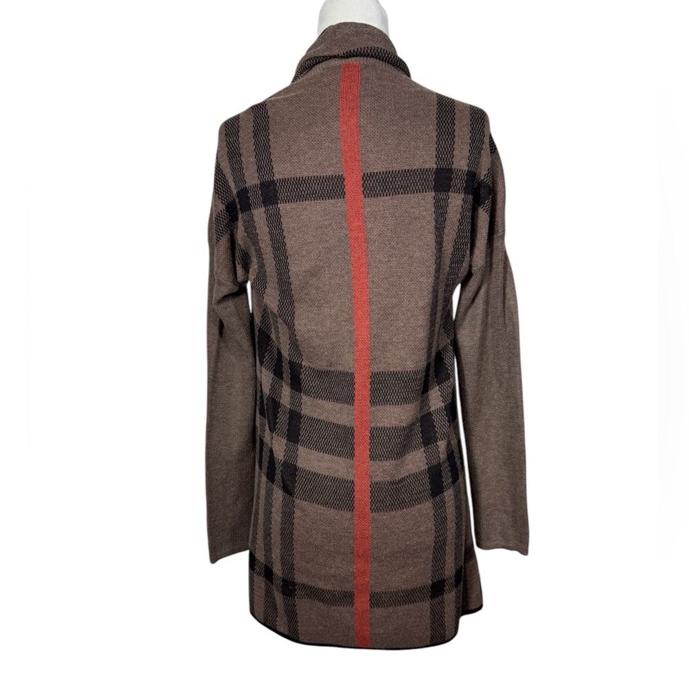 Women's Refined Plaid Open Long Sleeve Cardigan Sweater Sz S/M - Picture 4 of 10